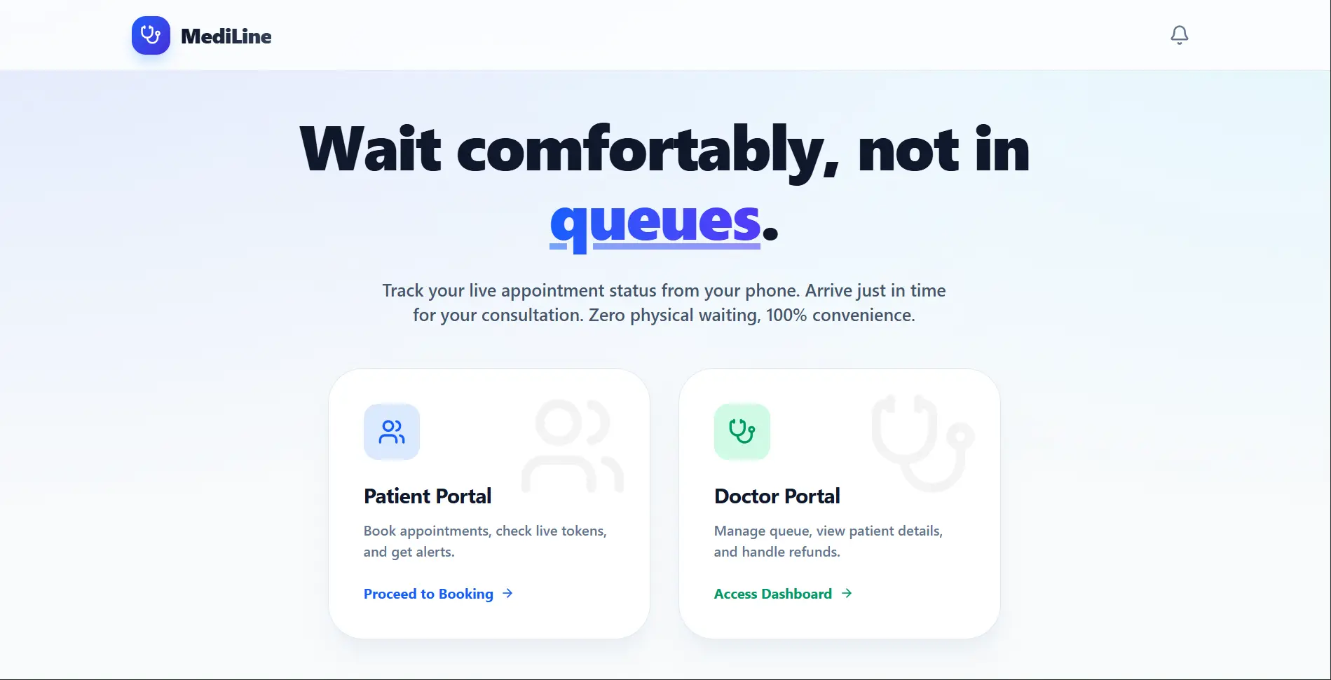 Mediline Hospital Management System Mockup